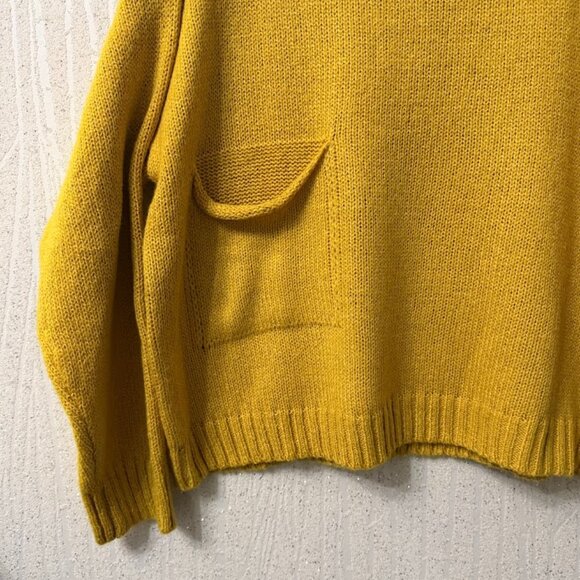 Mustard Yellow Knit Sweater With Front Pocket Size: L - Picture 5 of 5